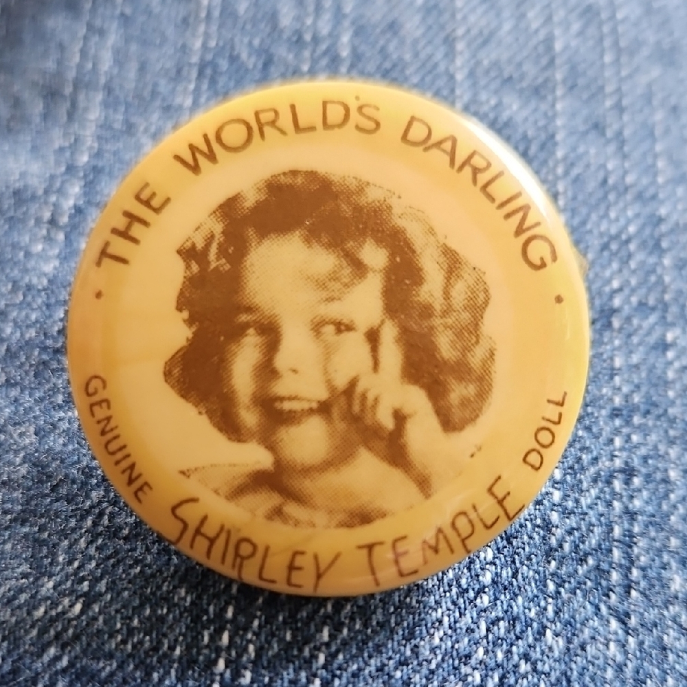 1930's Image Shirley Temple Child Actress Doll Button Pin Men Women